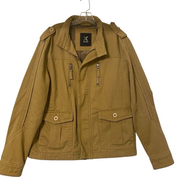 X Ray Military Utility Field Men’s Jacket M Khaki Canvas Zipped Lined Camo - Picture 1 of 10